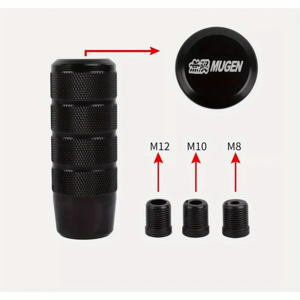 MUGEN Black Aluminum MT Racing Gear Shift Knob M8 M10 M12 Manual Shifter