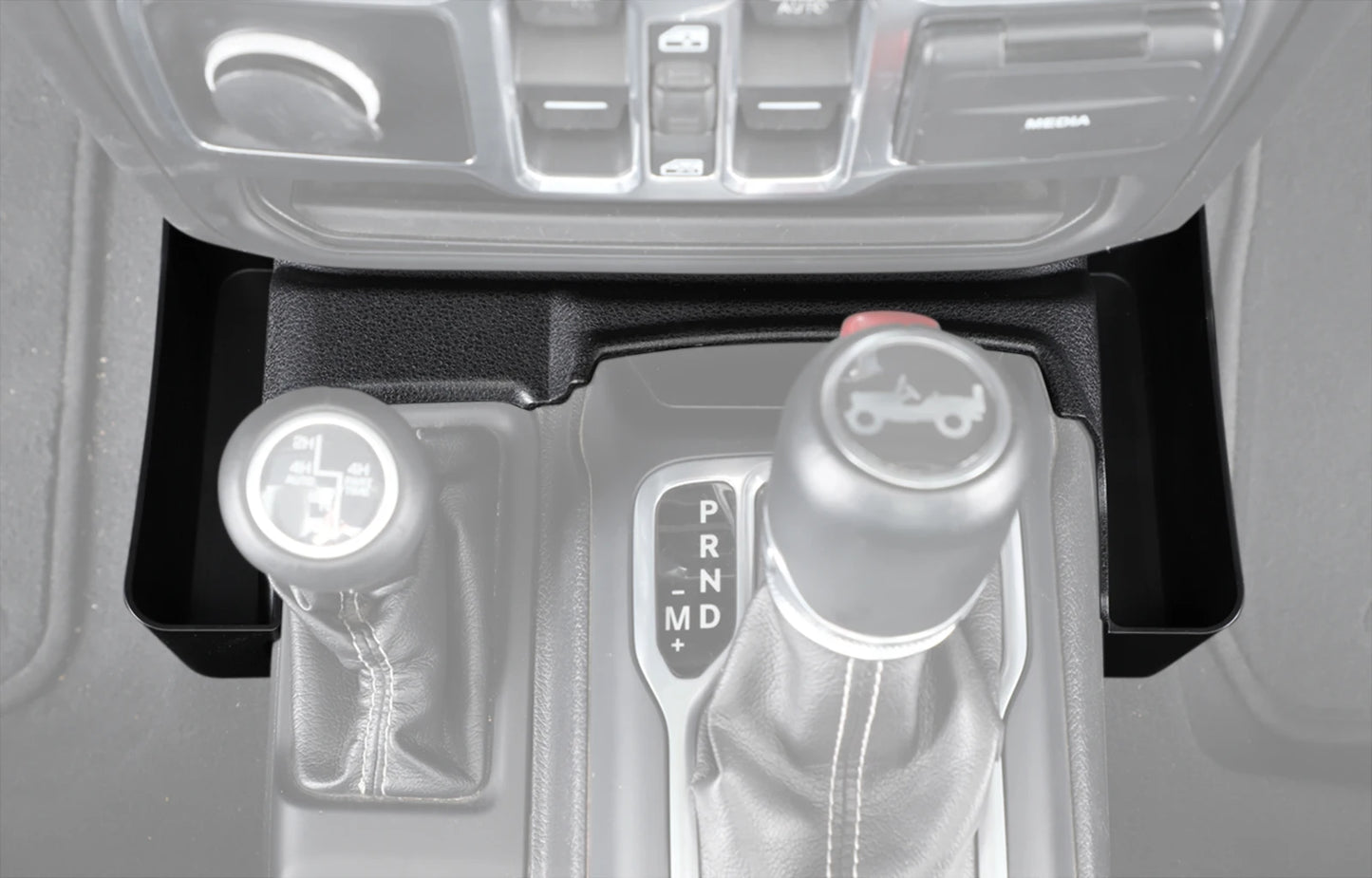 Center Console Gear Shift Storage Tray with Phone Holder for Jeep Wrangler 2024–26