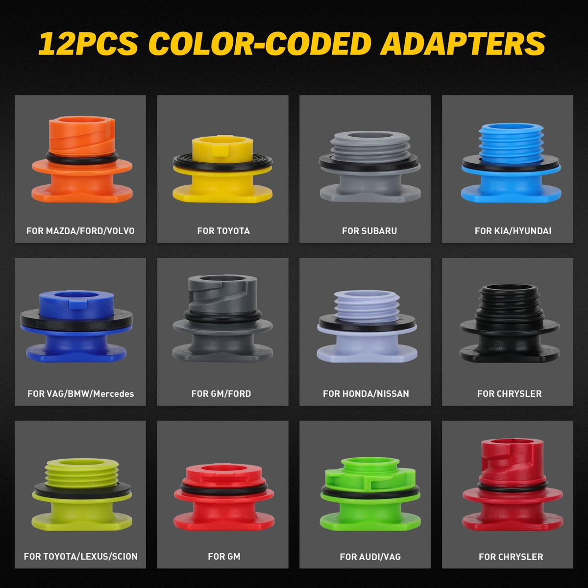 18Pcs Engine Oil Funnel Filling Kit 1.5L Coolant Funnel Set Automotive Tool
