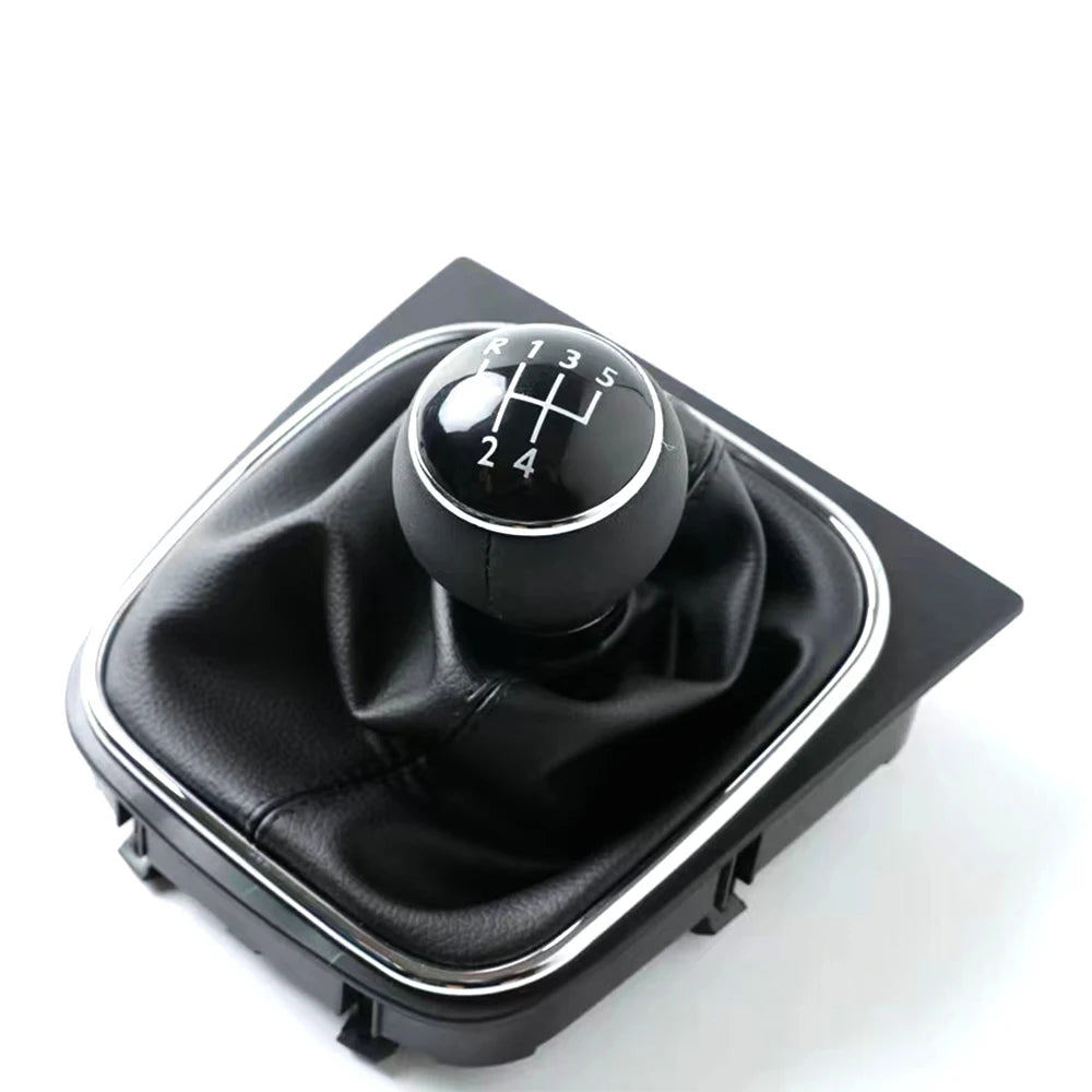 5 & 6 Speed Gear Shift Knob with Leather Boot Collar for Volkswagen Golf 2004-2014