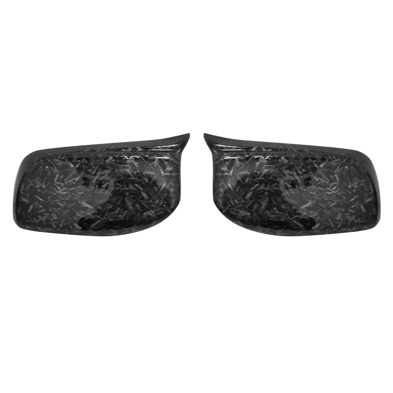 Carbon Fiber Look / Gloss Black Side Mirror Cover Caps for BMW 5 Series 2004–2008