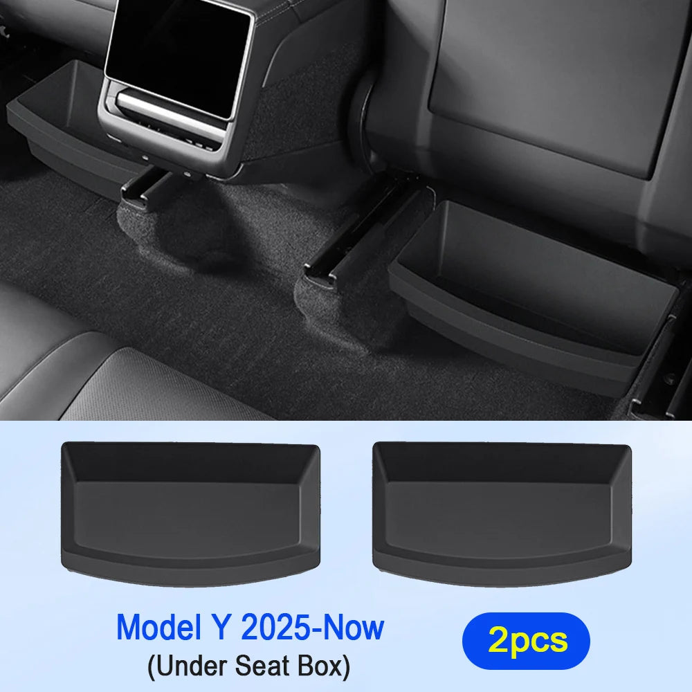 Under Seat Storage Box Organizer for Tesla Model Y Juniper 2025–2026