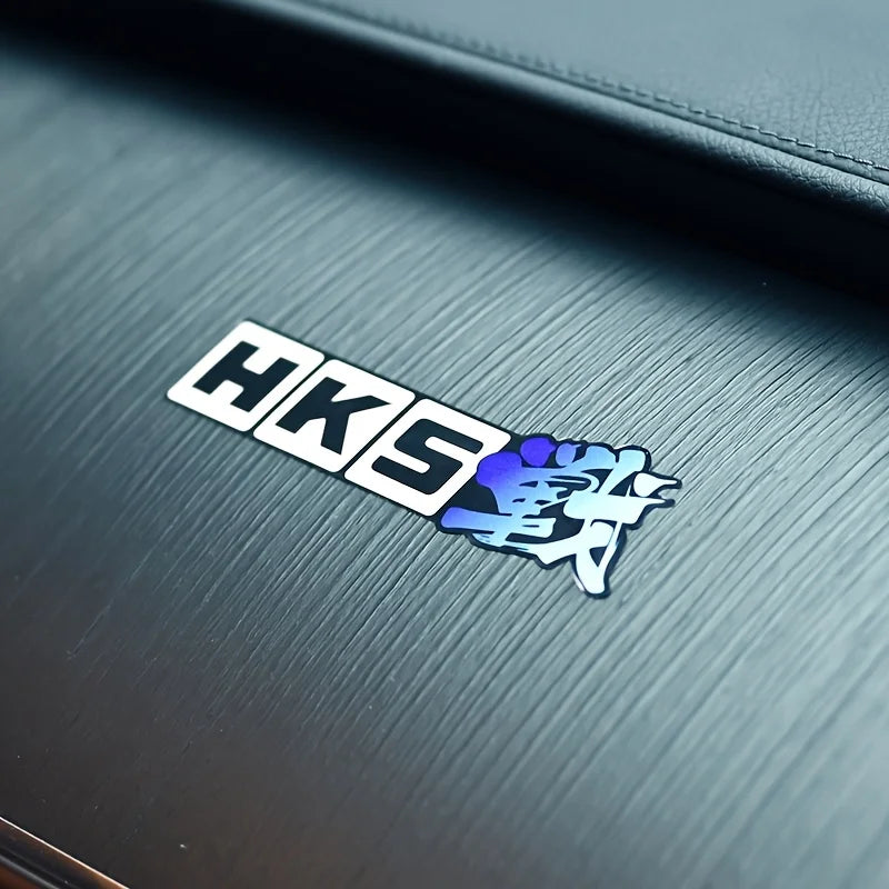 HKS Racing Gradient Waterproof Vinyl Sticker Red Blue JDM Car Exterior Decal