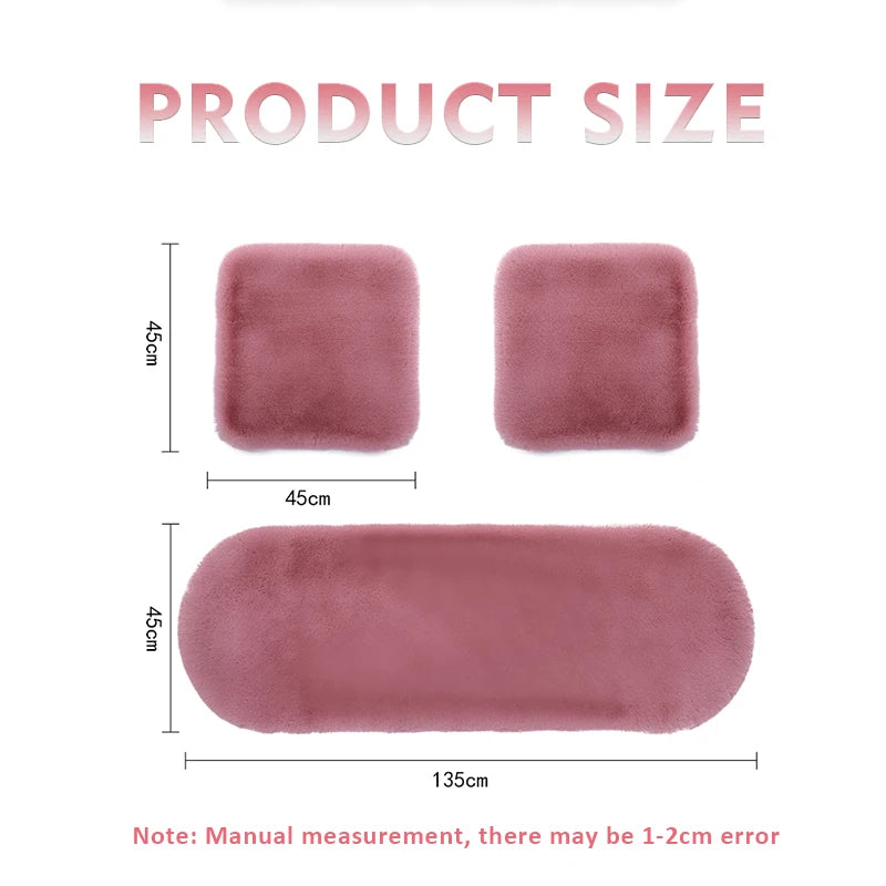 Universal Winter Plush Car Seat Cushion Soft Faux Rabbit Fur Seat Cover