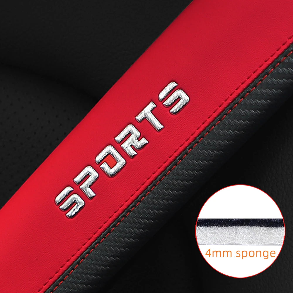 SPORT Carbon Fiber PU Leather Seat Belt Shoulder Pad Universal Safety Belt Cover