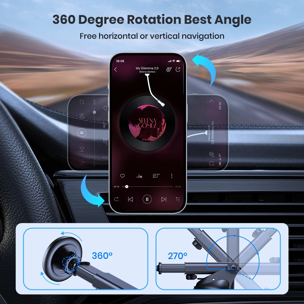 TOPK MagSafe Car Phone Holder iPhone 15 Pro Max Magnetic Metal Hook Mount