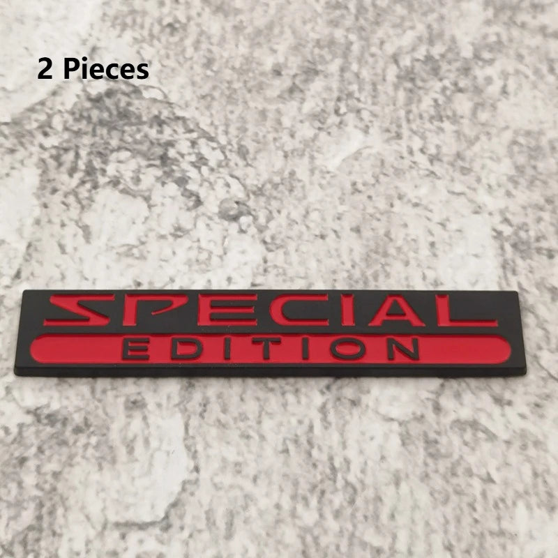2PCS 3D Zinc Alloy Special Edition Car Fender Badge Emblem Trunk Decal Sticker