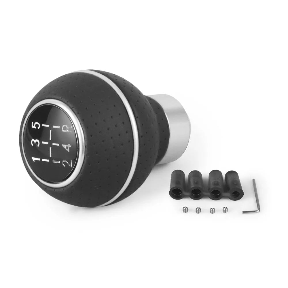 Universal 5-Speed Leather Shift Knob Gear Manual Shifter Car Lever Stick