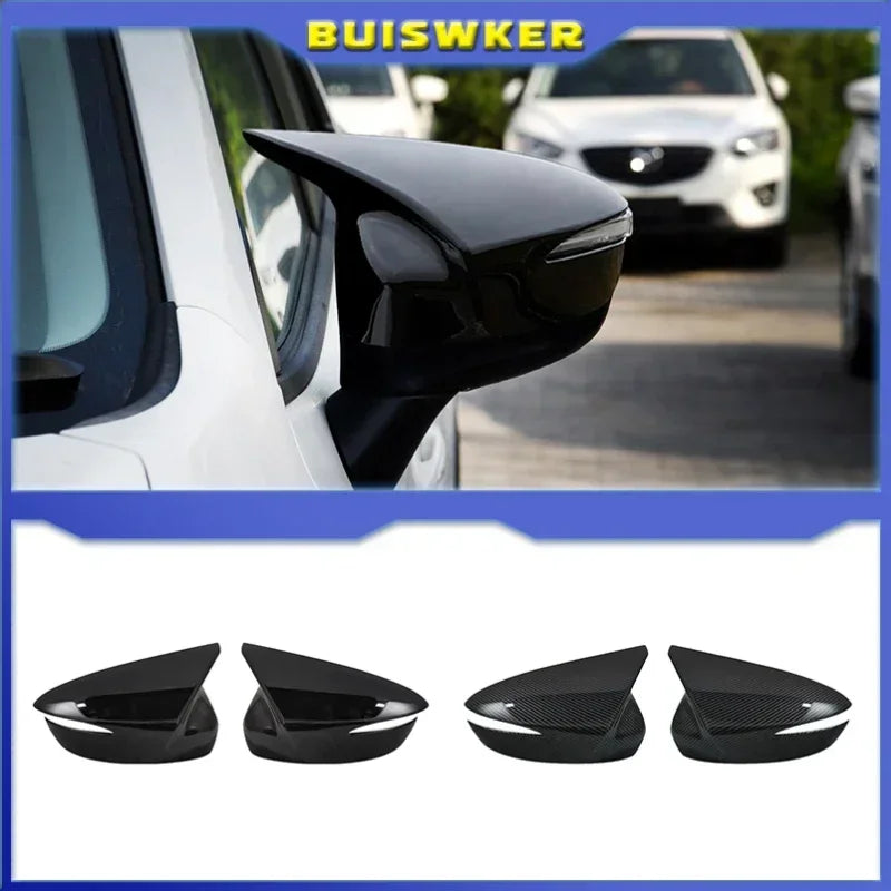 2Pcs Side Mirror Cover Caps Replacement for Mazda CX-3 CX-4 CX-5 2015+