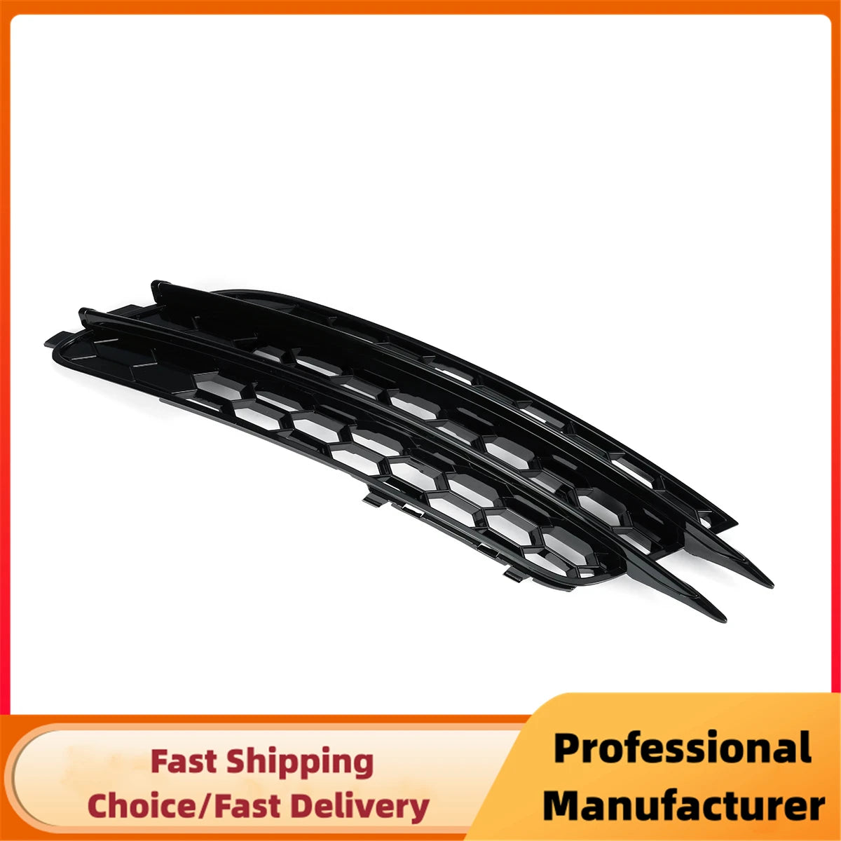 Gloss Black Honeycomb Fog Light Grille for Audi A6 C7 Sedan 2012–2015