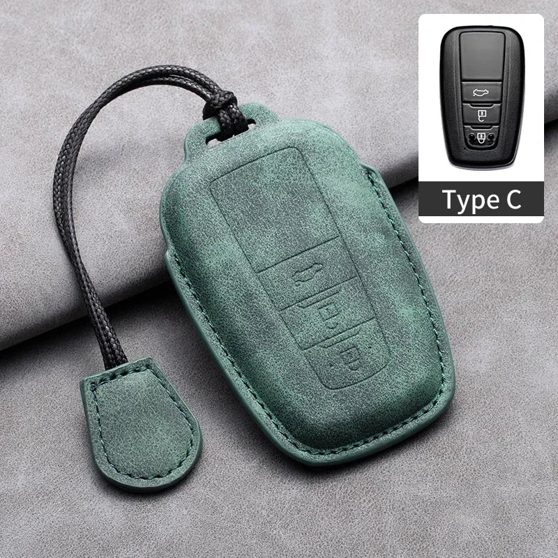 Leather Smart Key Case Cover for Toyota Prius, Camry, Corolla, C-HR, RAV4