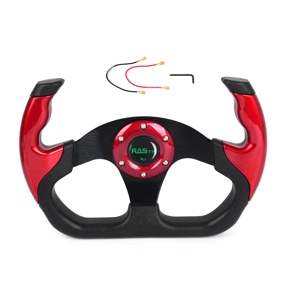 RASTP RS-STW025 14" 350mm Suede Deep Dish Racing Steering Wheel Drift Sport