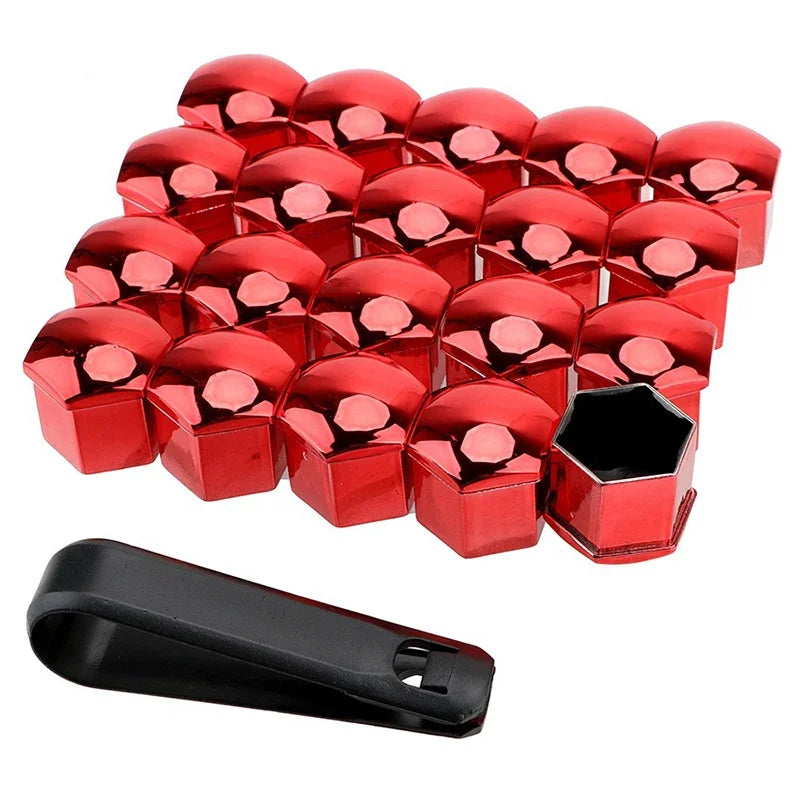 20Pcs Car Wheel Nut Caps 17mm 19mm 21mm Black Plastic Bolt Covers