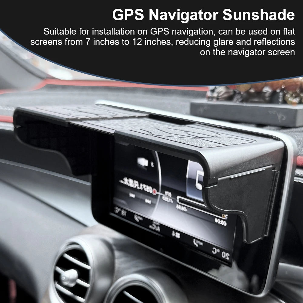 Universal Car GPS Navigation Screen Sun Shade Visor Dashboard Display Hood