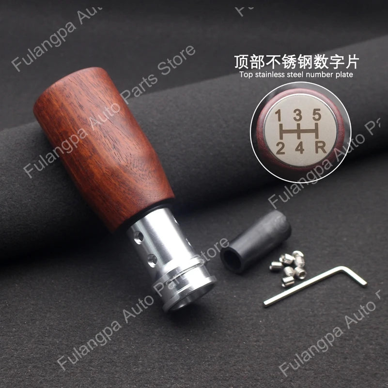 Wooden Gear Shift Knob Universal Manual Automatic 15mm Aperture 8/10/12mm