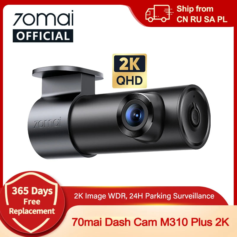 70mai M310 Plus 2K Dash Cam 1440P Smart Car DVR with Night Vision