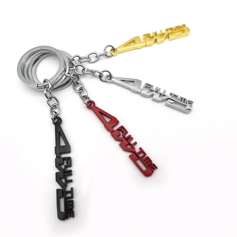 4WD Metal Car Logo Keychain Key Ring for Toyota Honda Jeep Kia Ford Hyundai Mini