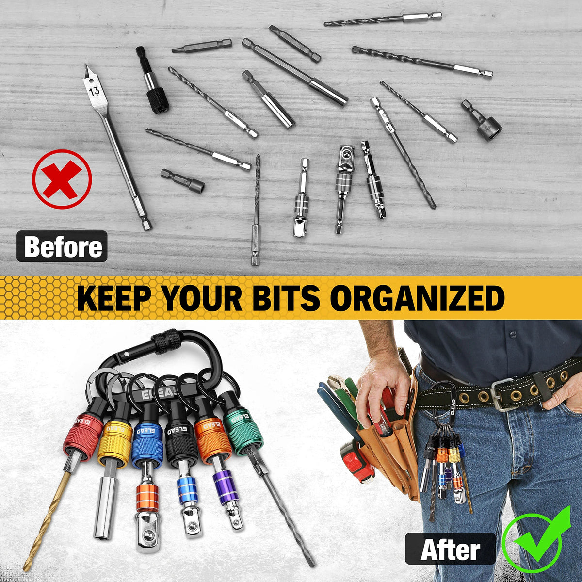 6Pcs 1/4" Hex Shank Screwdriver Bit Holder Extension Rod Quick Change