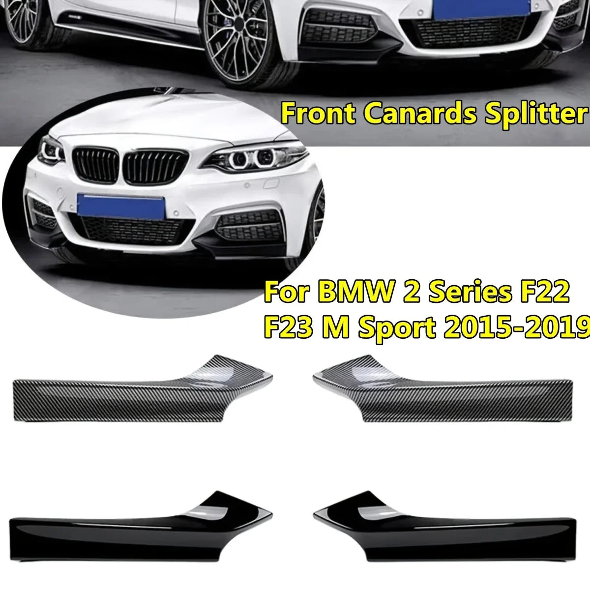 Front Bumper Splitter Diffuser Spoiler for BMW 2 Series F22 F23 M-Sport