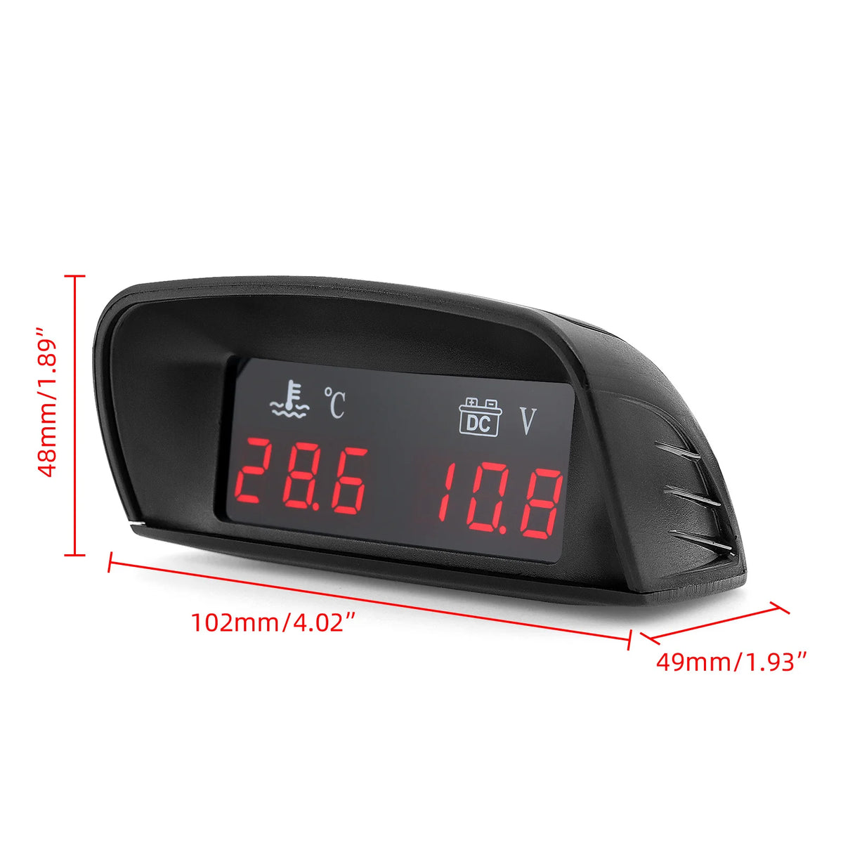 2-in-1 Digital Water Temp Gauge Voltmeter LCD Display 12V 24V Car Truck Bike