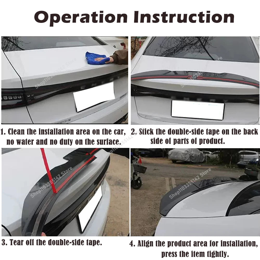 Universal Adjustable Rear Trunk Spoiler Wing 117–127cm DIY Sedan Boot Lip Wing