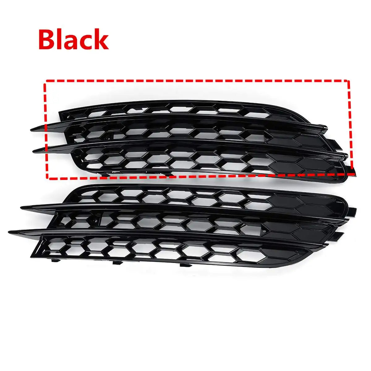 Gloss Black Honeycomb Fog Light Grille for Audi A6 C7 Sedan 2012–2015