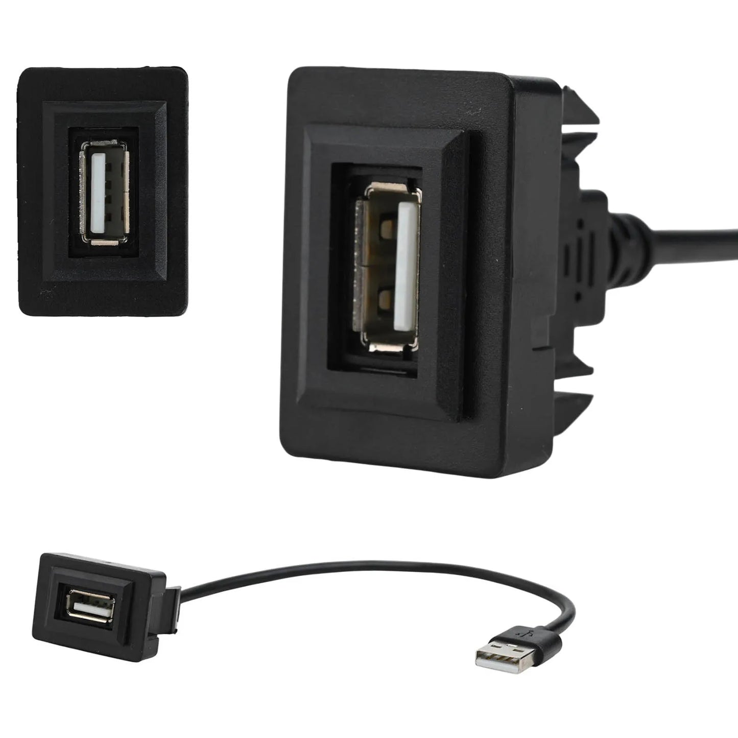 Flush Mount USB 2.0 Dash Socket Panel Extension for Toyota Hilux Prado