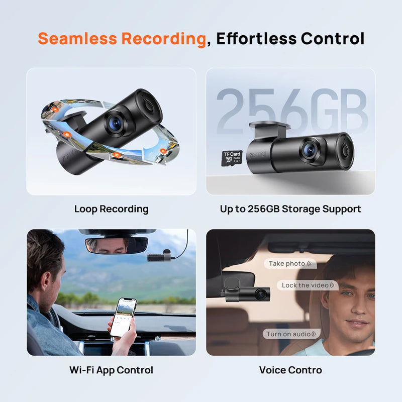 70mai M310 Plus 2K 1440P Dash Cam with F1.55 Aperture, Super Night Vision