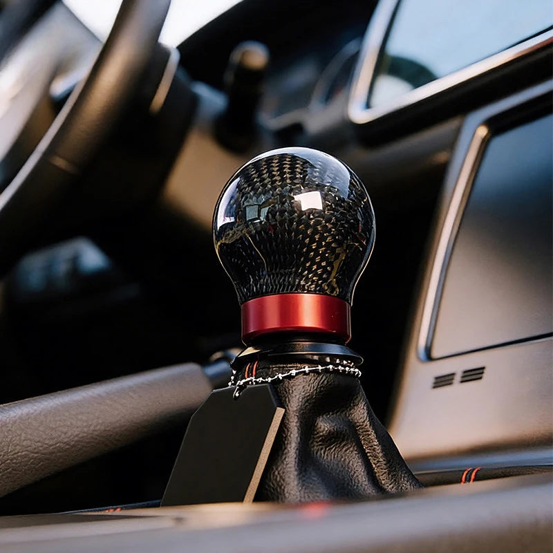 Carbon Fiber Aluminum Alloy Gear Shift Knob Manual Transmission Round Ball