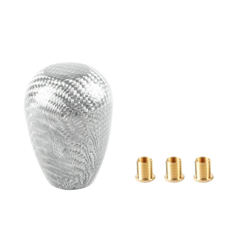 Universal Carbon Fiber Style Round Gear Shift Knob AT MT Car Shifter