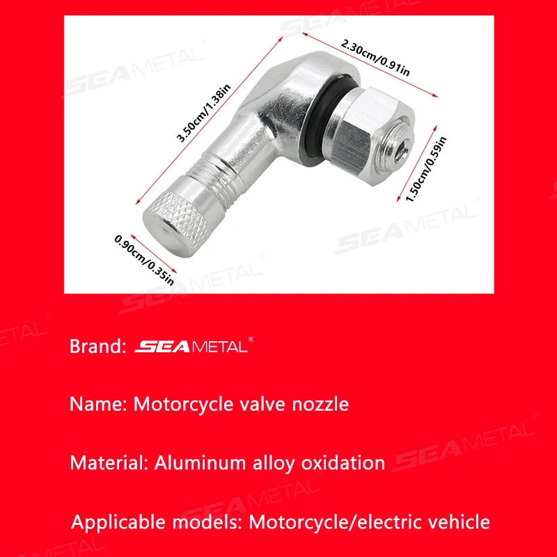 90° CNC Aluminum Motorcycle Tire Valve Stem Universal Tubeless Wheel Valve