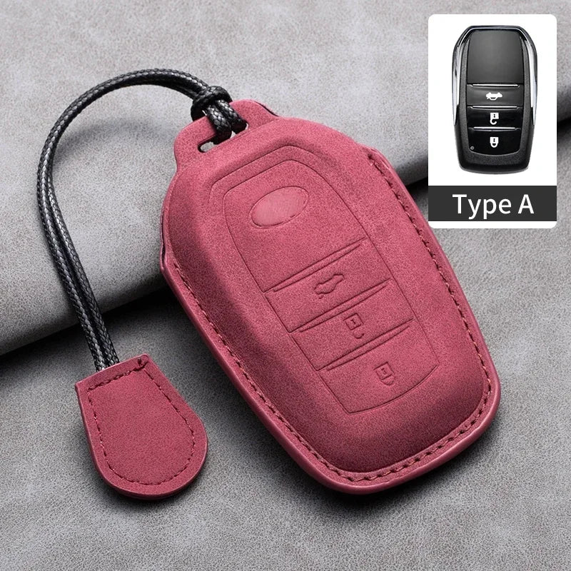 Leather Smart Key Case Cover for Toyota Prius, Camry, Corolla, C-HR, RAV4