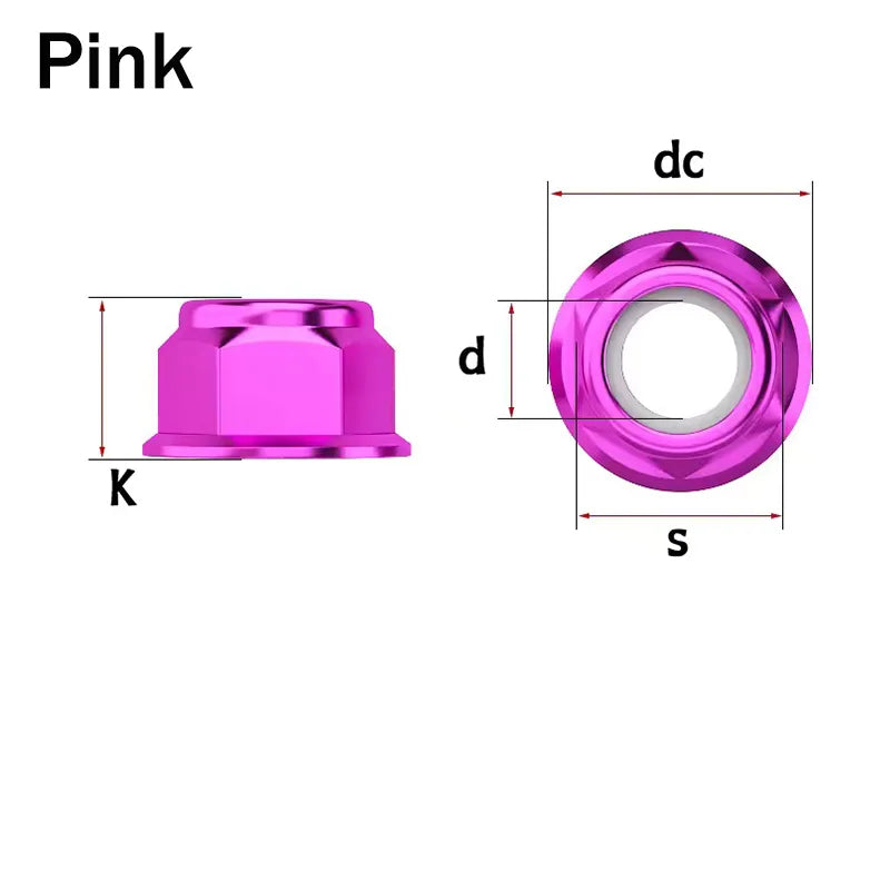 Aluminum Alloy Flange Nylon Lock Nuts M2-M8 Anodized RC FPV Drone Fasteners