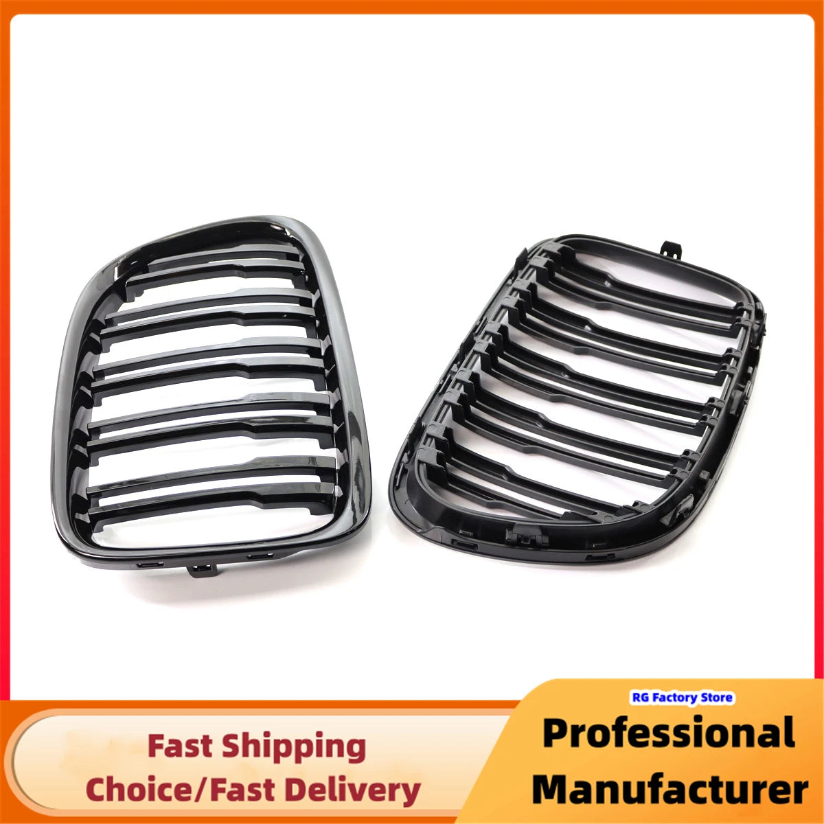 Gloss Black Double Slat Kidney Grille for BMW X1 E84 18i 20i 25i 28i 2009–2015