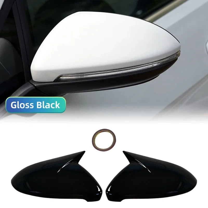 2PCS Side Rearview Mirror Cover Caps for VW Golf MK7 MK7.5 GTI R GTE 2014–2019