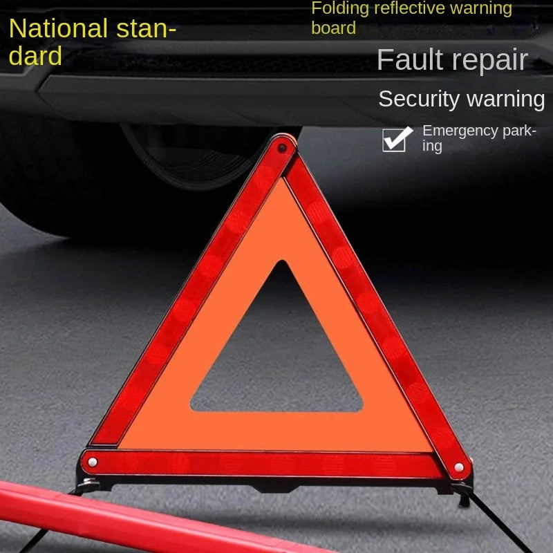 Car Emergency Warning Triangle Red Reflective Foldable Road Safety Sign