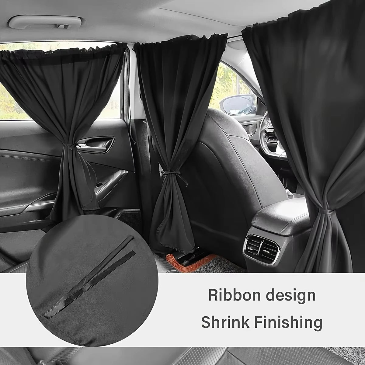 4Pcs Car Privacy Curtains Window Shades Travel Camping Detachable Set