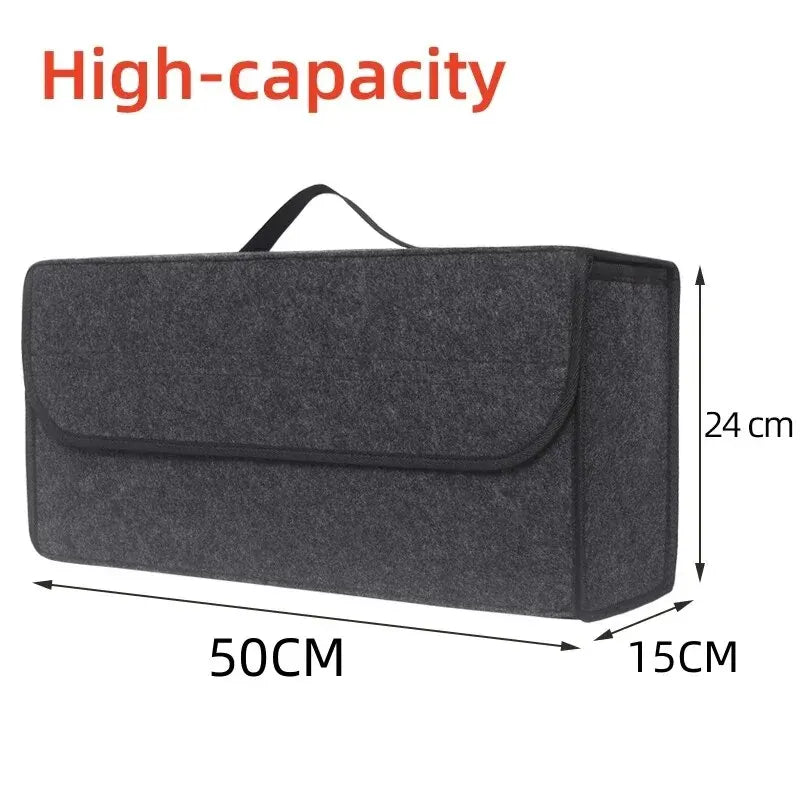 Large Anti-Slip Felt Car Trunk Storage Organizer Bag Tool Box 50 x 15 x 24cm