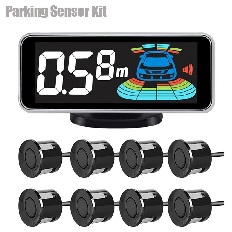 Car Parking Sensor Kit 4/6/8 Radar Sensors LED Display Backup Alarm Parktronic