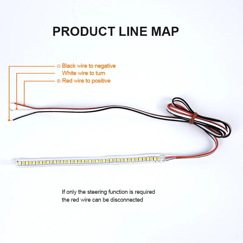 SEAMETAL 12V LED Car Mirror Turn Signal Strip Flowing Light Daytime Running