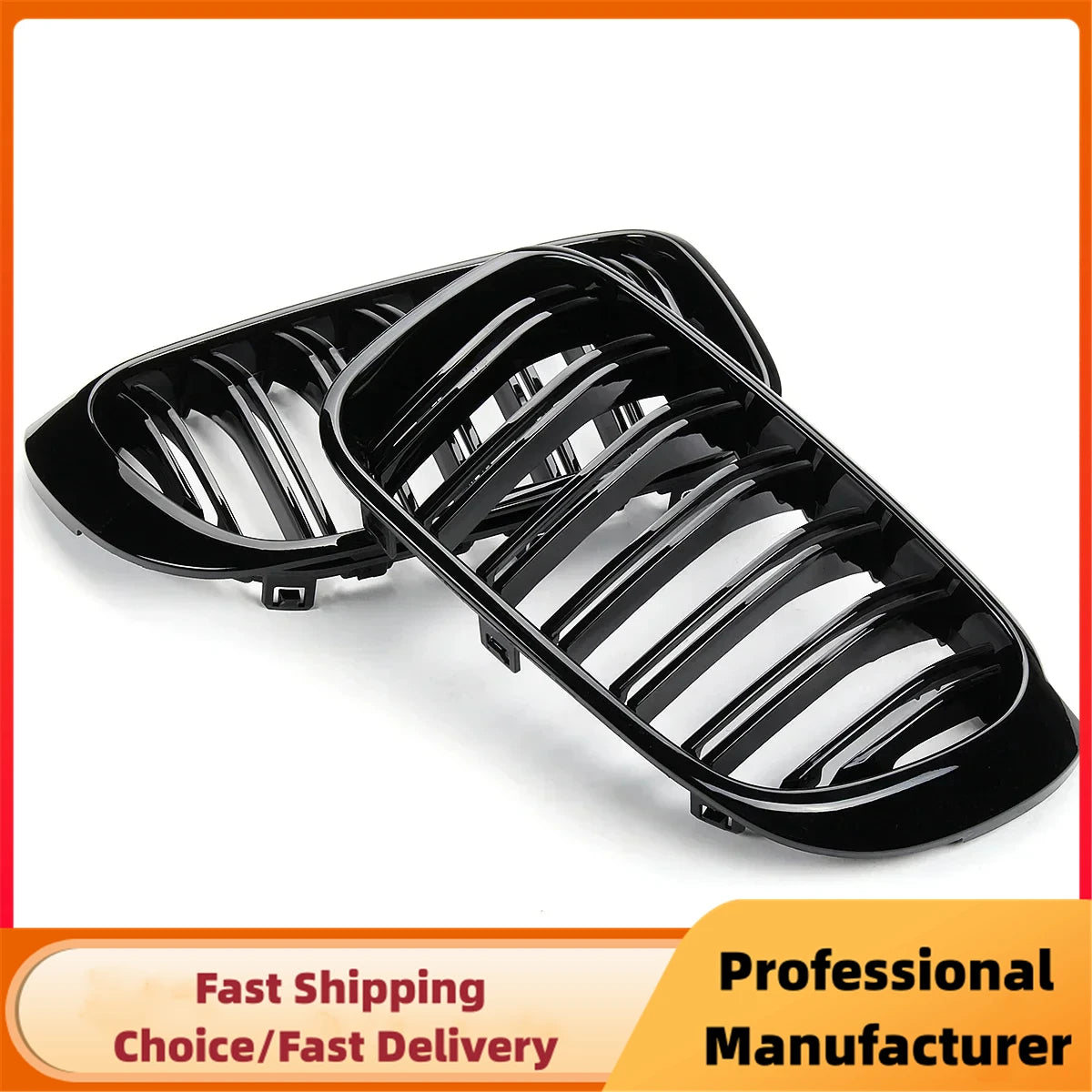 Gloss Black Double Slat Kidney Grille for BMW X3 X4 F25 F26 2014–2017