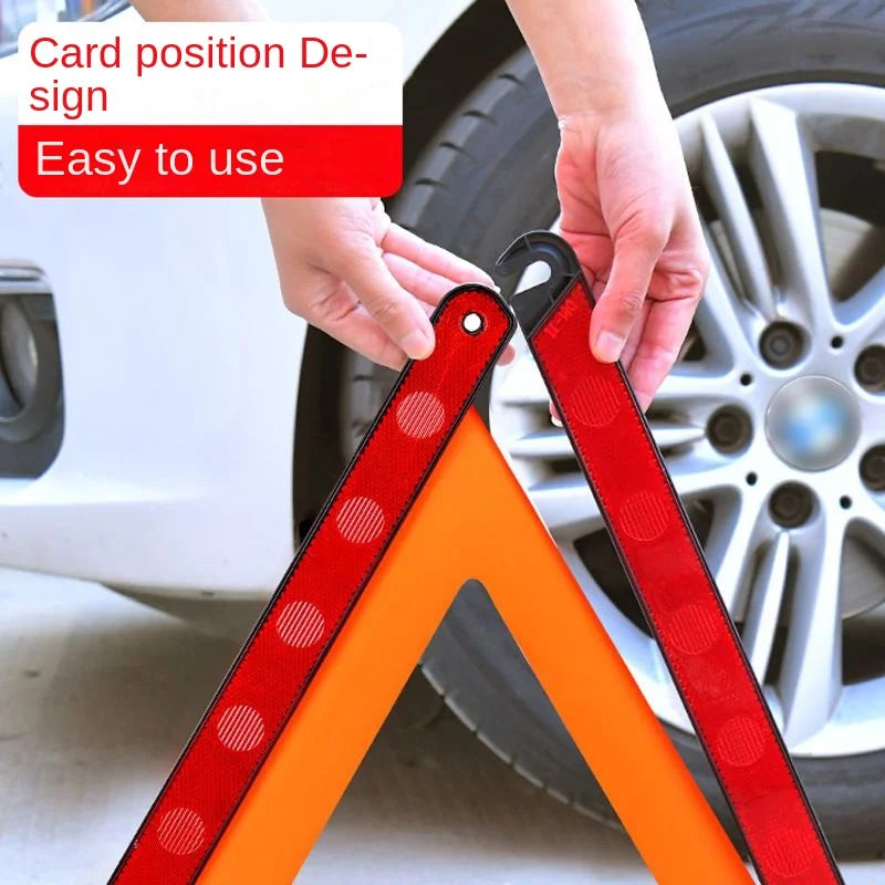 Car Emergency Warning Triangle Red Reflective Foldable Road Safety Sign