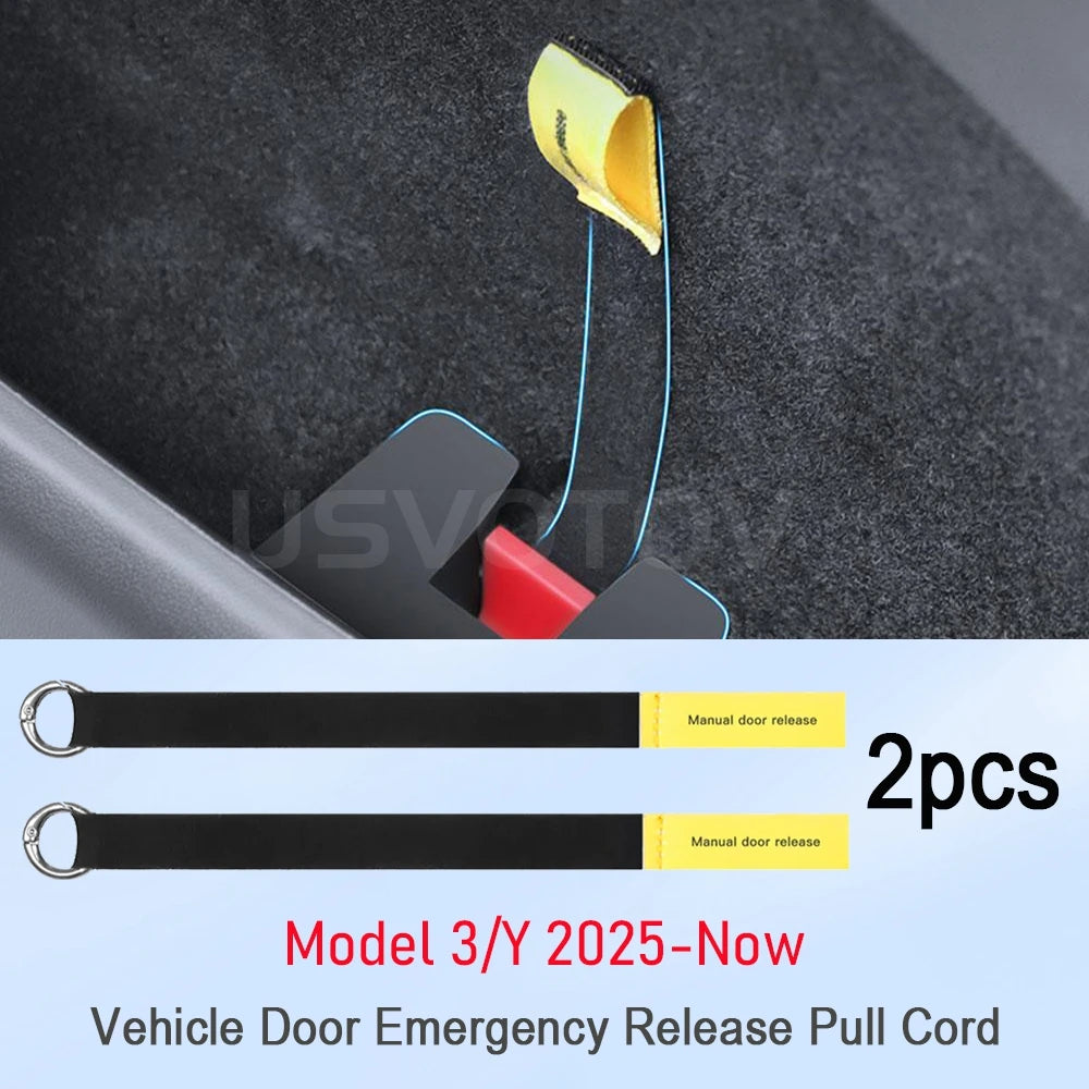 Rear Door Emergency Release Pull Cord for Tesla Model 3/Y Juniper 2025–2026