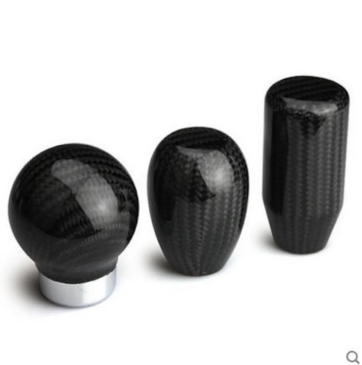 Universal Carbon Fiber Style Round Gear Shift Knob AT MT Car Shifter