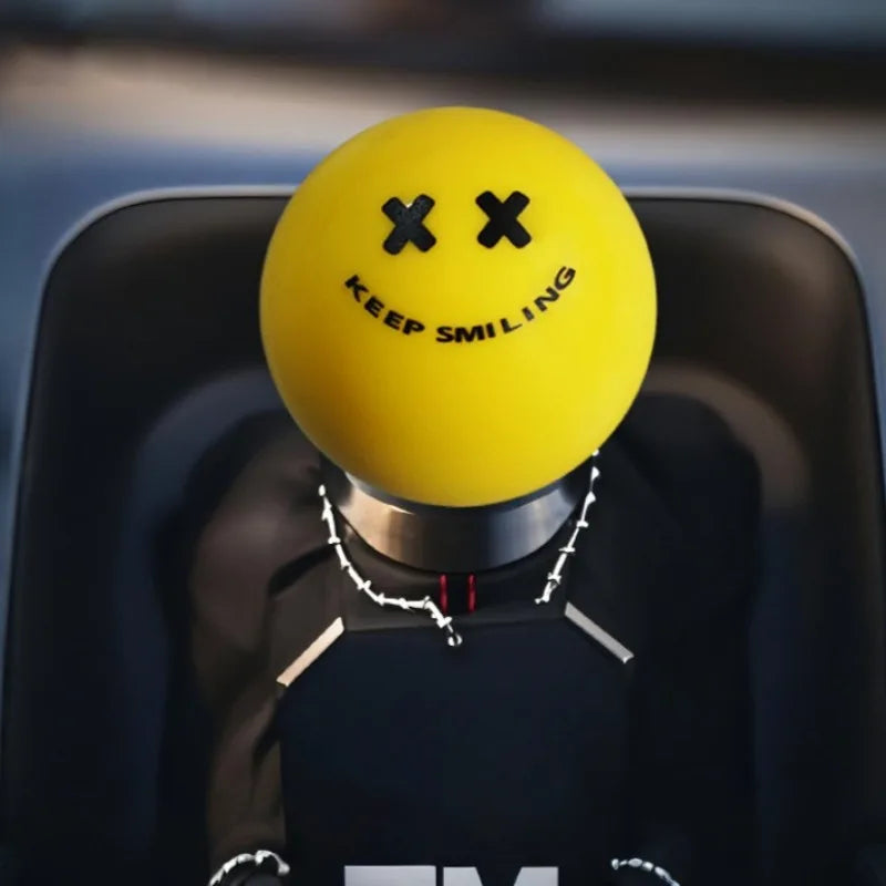 Universal JDM Smile Face Gear Shift Knob Manual Transmission Shifter Yellow Black