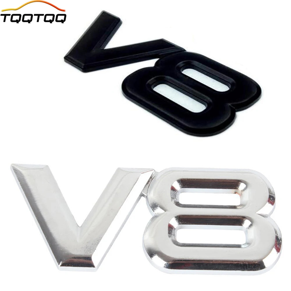 3D Metal Chrome V6 V8 Car Sticker Logo Emblem Decal Badge Body Trim