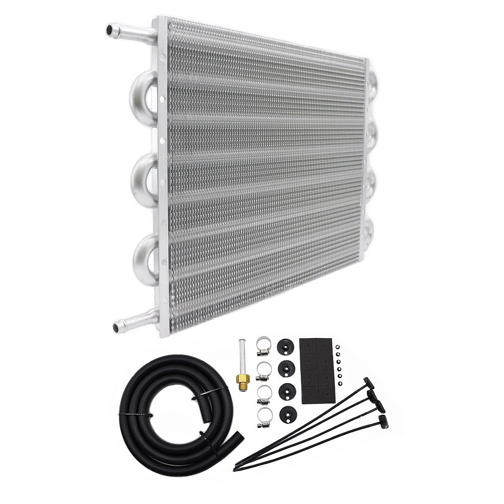 Universal Aluminum Transmission Oil Cooler Kit 4 6 8 Row Auto Manual Radiator