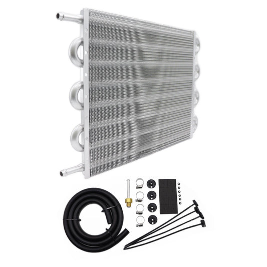 Universal Aluminum Transmission Oil Cooler Kit 4 6 8 Row Auto Manual Radiator