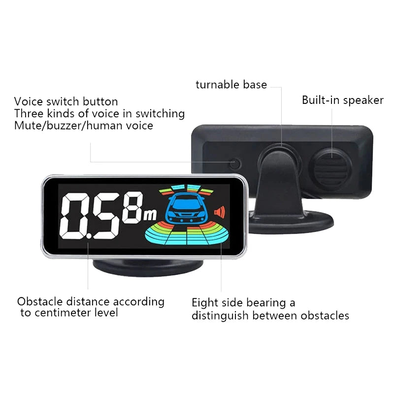Car Parking Sensor Kit 4/6/8 Radar Sensors LED Display Backup Alarm Parktronic