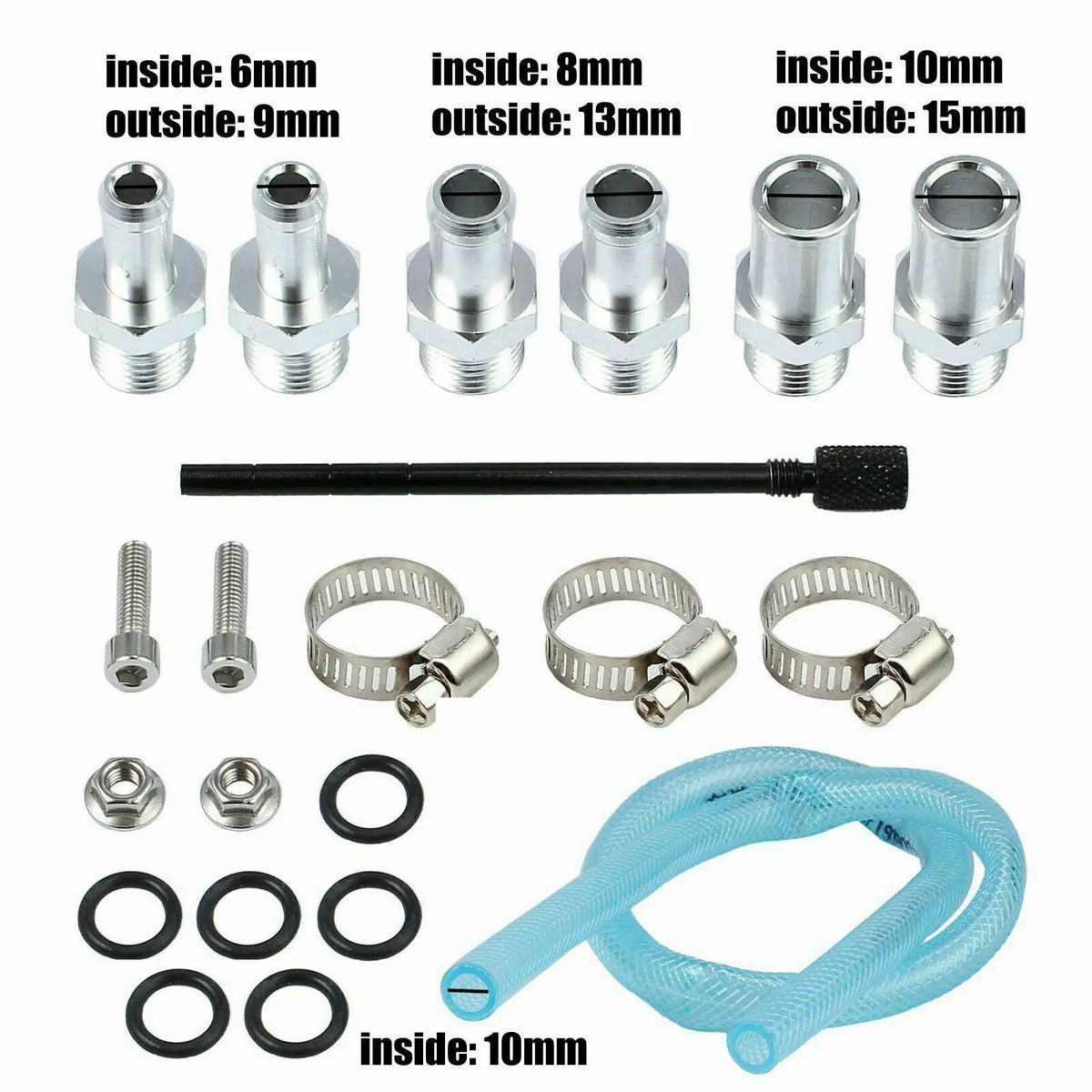Oil Catch Reservoir Breather Can Tank +Filter Kit Cylinder Aluminum Engine Black